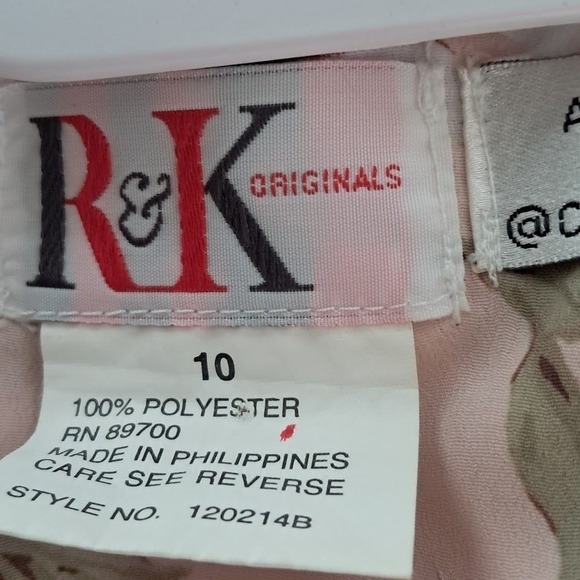 Vintage 90s R&K ORIGINALS 10 Pink Floral Sleeveless Shift Dress Maxi Fairycore - Picture 6 of 6